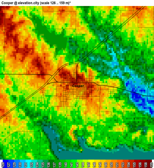 Cooper elevation map