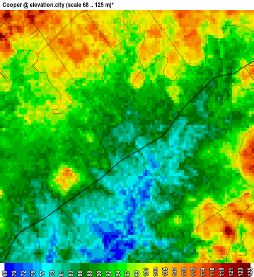 Cooper elevation map