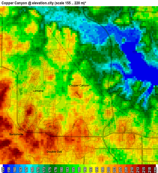 Copper Canyon elevation map