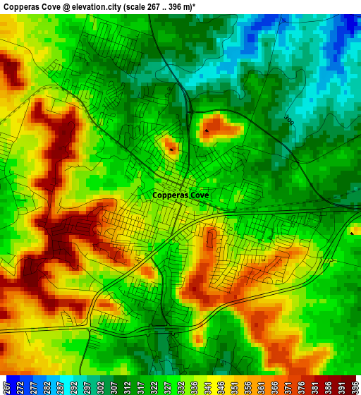 Copperas Cove elevation map