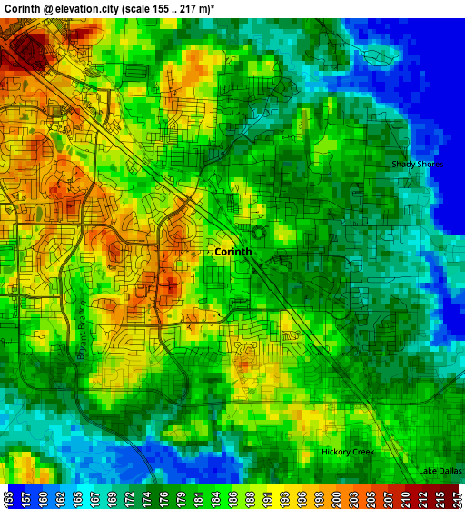 Corinth elevation map