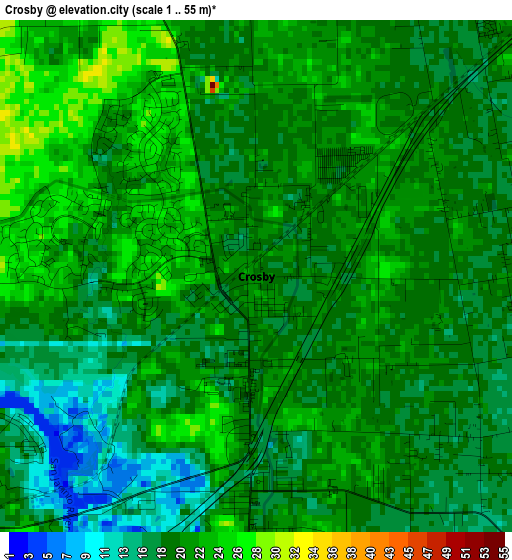 Crosby elevation map