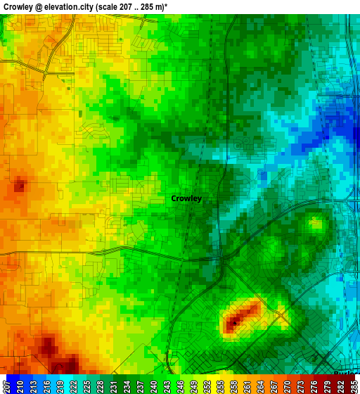 Crowley elevation map