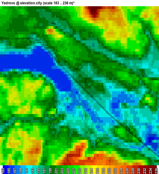 Yedrovo elevation map