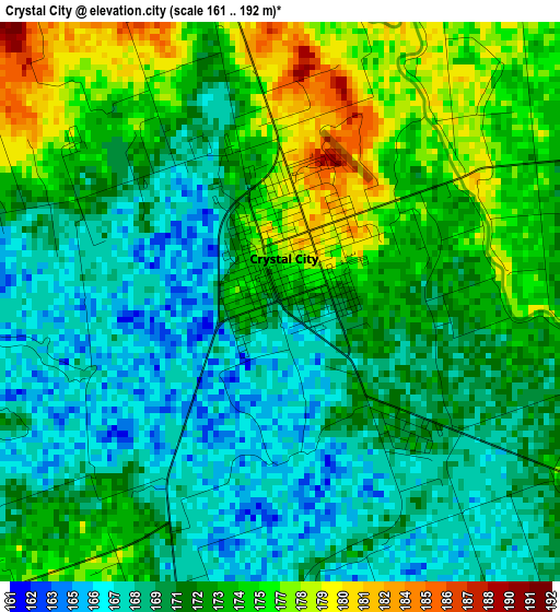 Crystal City elevation map