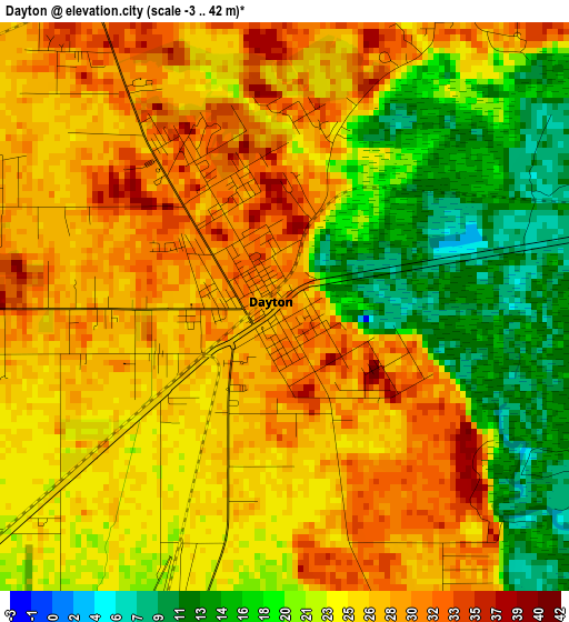 Dayton elevation map