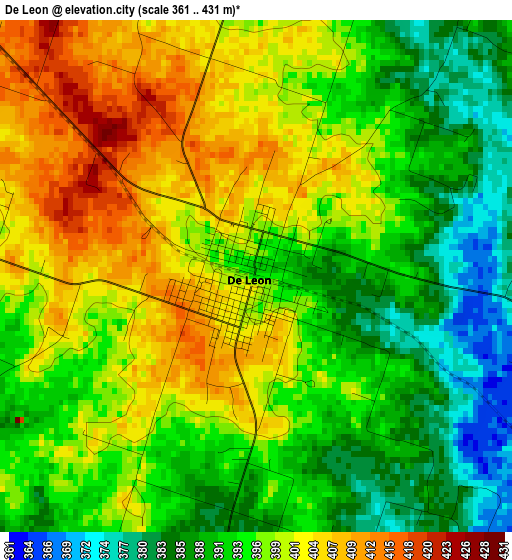 De Leon elevation map