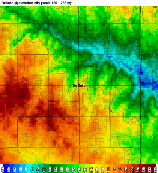 DeSoto elevation map