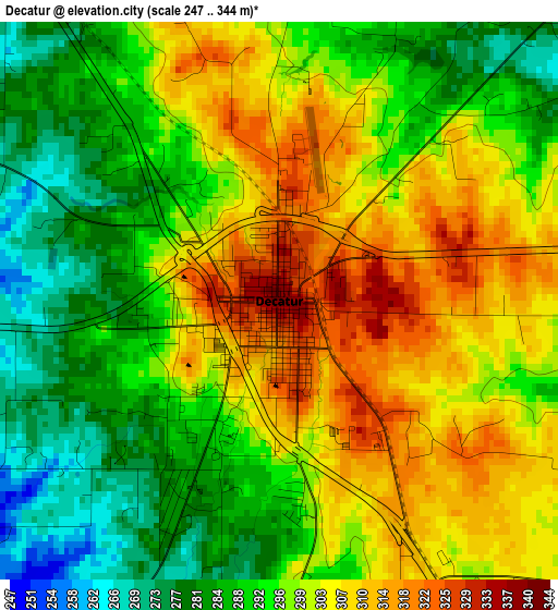 Decatur elevation map