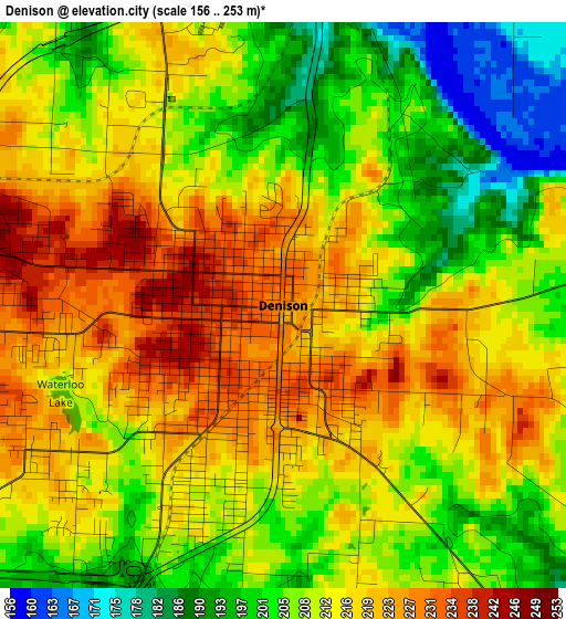 Denison elevation map