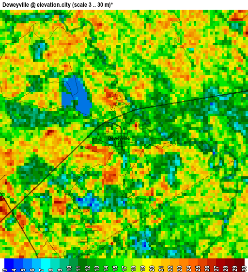 Deweyville elevation map