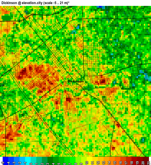 Dickinson elevation map