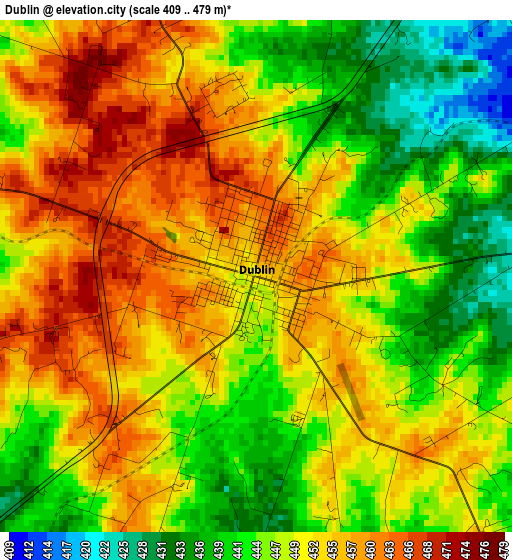 Dublin elevation map