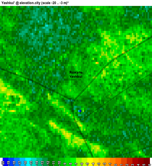 Yashkul’ elevation map