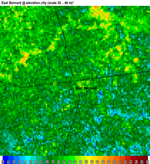 East Bernard elevation map