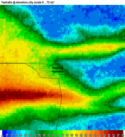 Yashalta elevation map