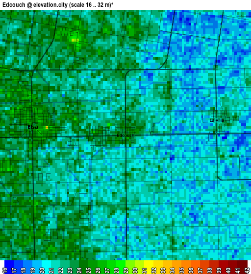 Edcouch elevation map