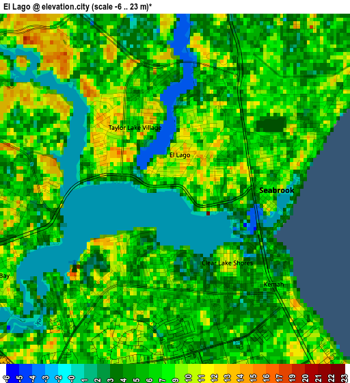 El Lago elevation map