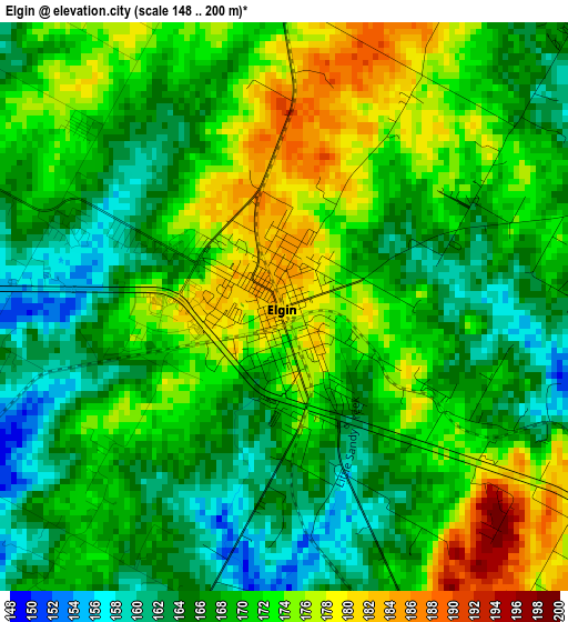 Elgin elevation map