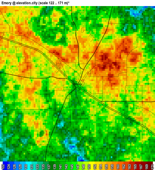 Emory elevation map