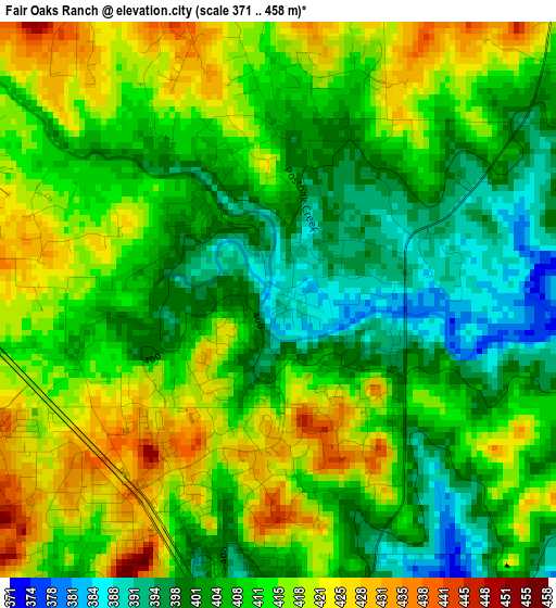 Fair Oaks Ranch elevation map