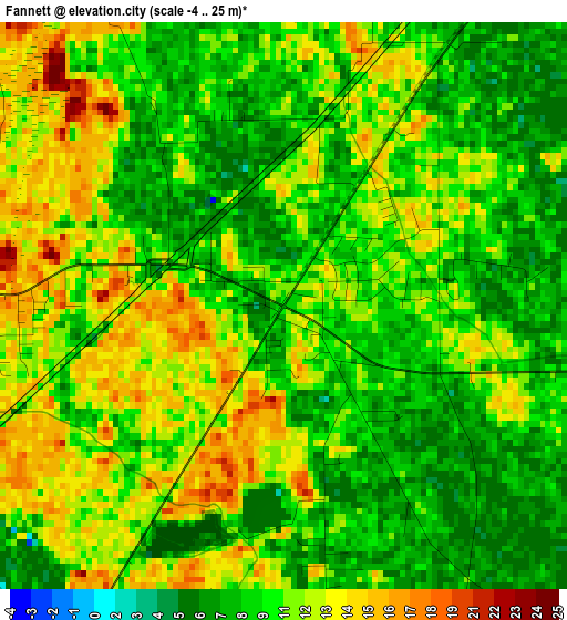 Fannett elevation map