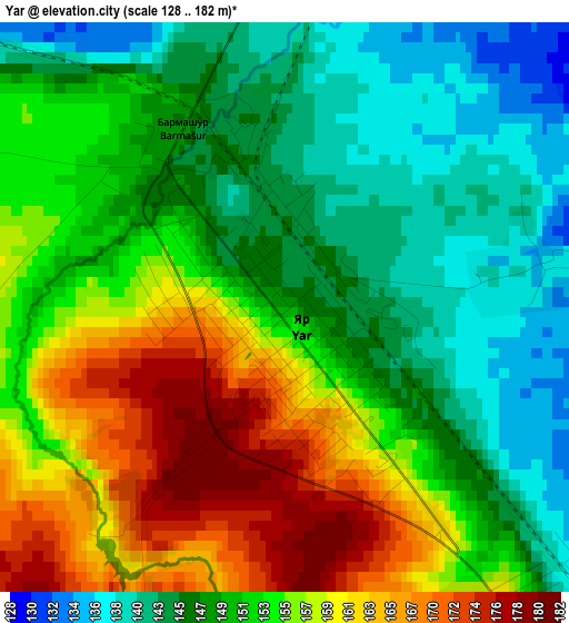 Yar elevation map