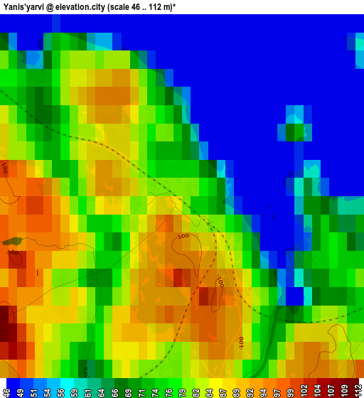 Yanis’yarvi elevation map