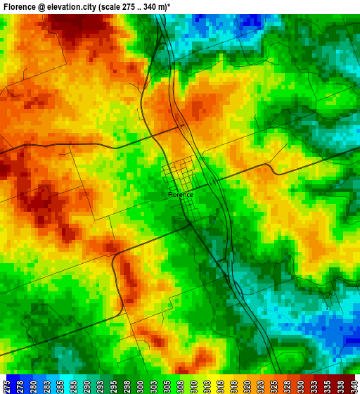 Florence elevation map