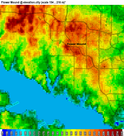 Flower Mound elevation map