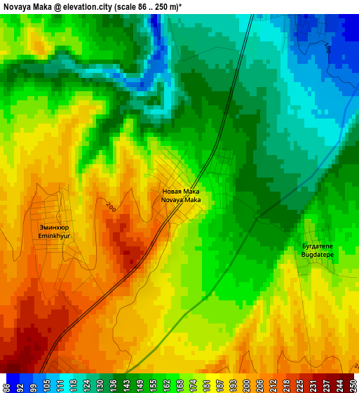 Novaya Maka elevation map