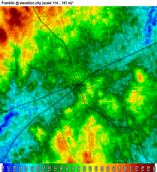 Franklin elevation map