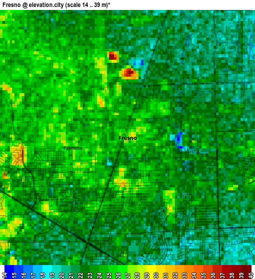 Fresno elevation map