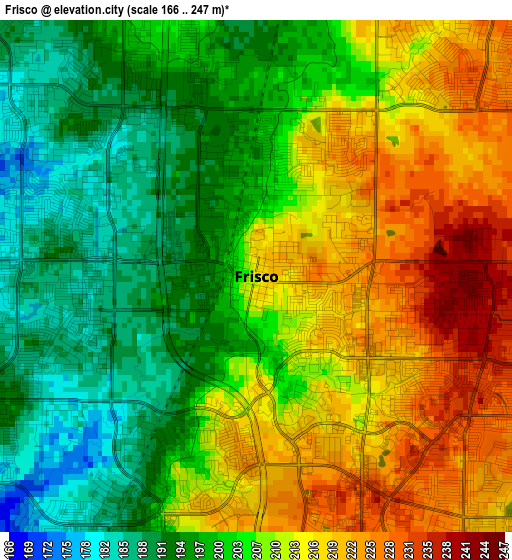 Frisco elevation map