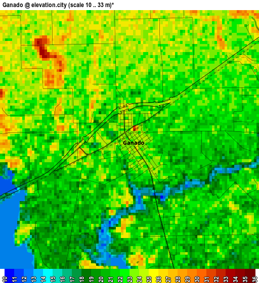 Ganado elevation map