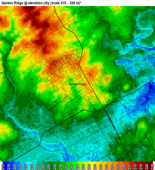 Garden Ridge elevation map