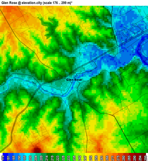 Glen Rose elevation map