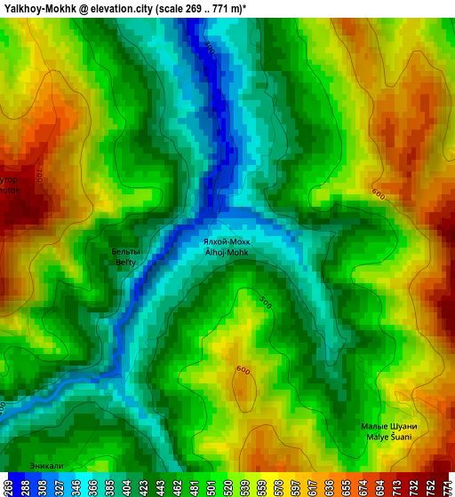 Yalkhoy-Mokhk elevation map