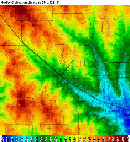 Godley elevation map