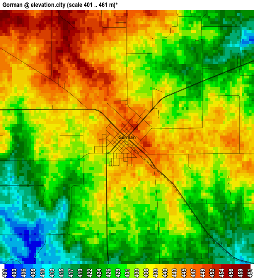 Gorman elevation map