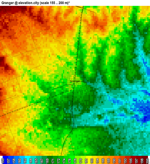 Granger elevation map