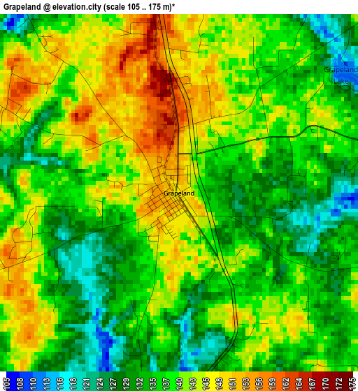 Grapeland elevation map