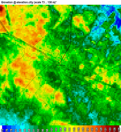 Groveton elevation map