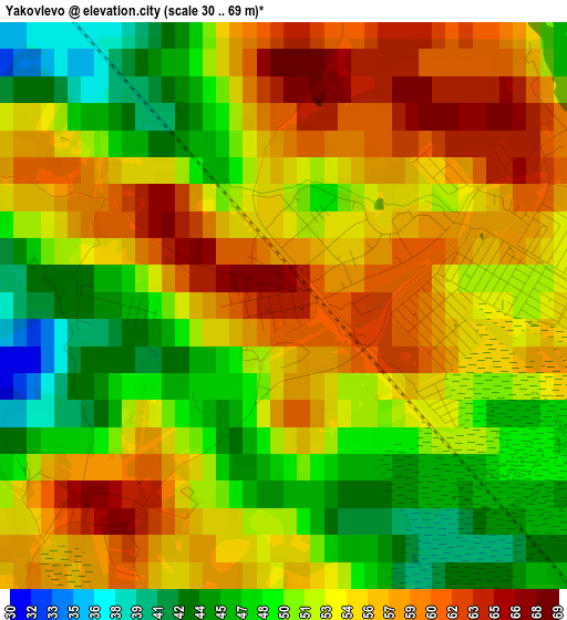 Yakovlevo elevation map