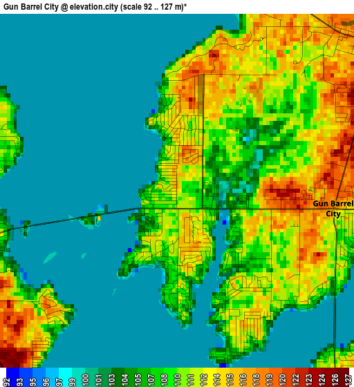 Gun Barrel City elevation map