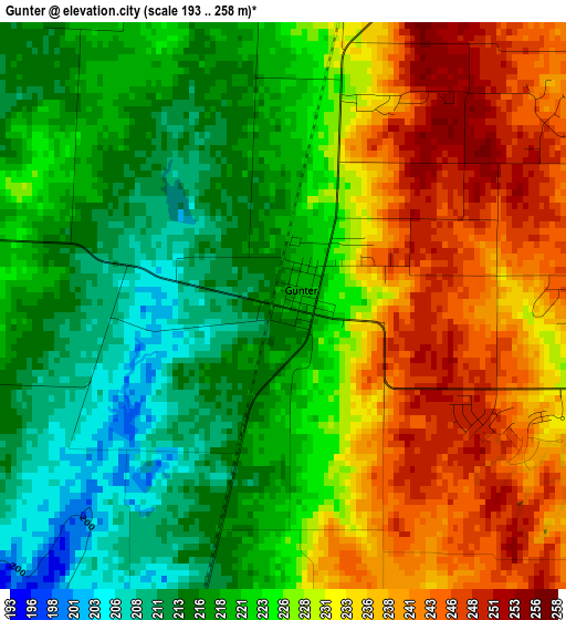 Gunter elevation map