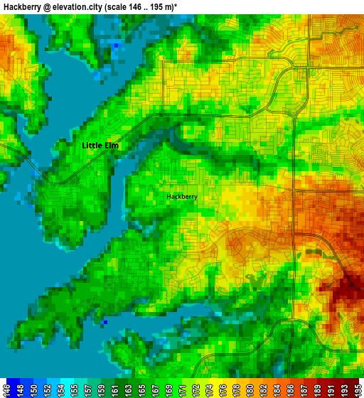 Hackberry elevation map