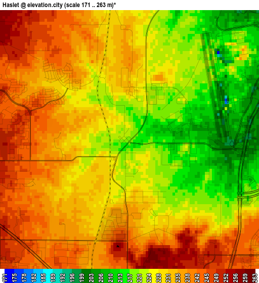 Haslet elevation map