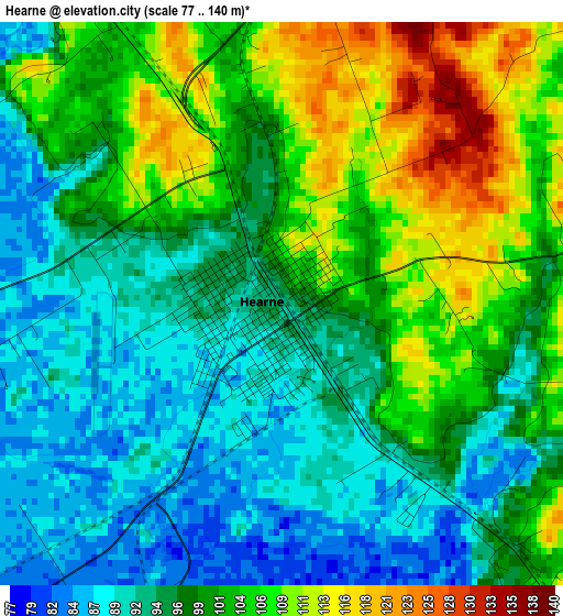 Hearne elevation map