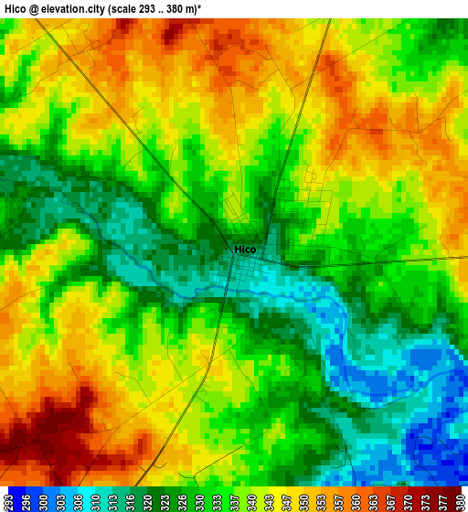 Hico elevation map